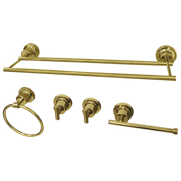 BAH821318478PB Concord 5-Piece Bathroom Accessory Set, Polished Brass